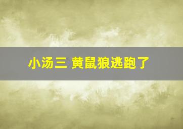 小汤三 黄鼠狼逃跑了